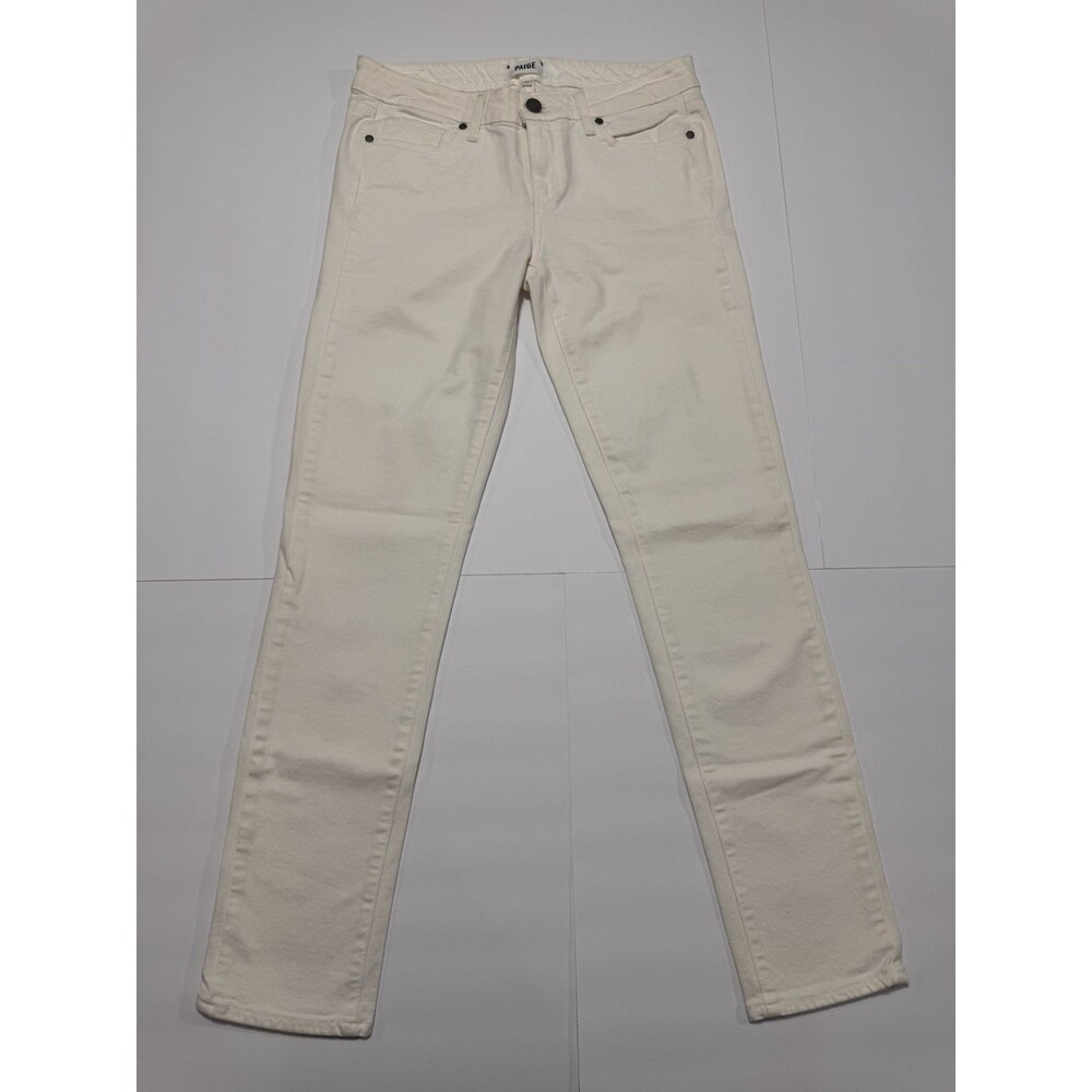 Paige Jeans Women's Size 29 White Denim Stretch Mid Rise Skyline Skinny
